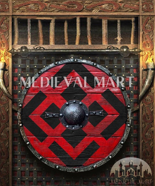 MEDIEVALMART FR Bouclier Viking Iconique Jarl Borg à Pointes en Fer – Bouclier Viking Battleworn | Cadeau pour Papa