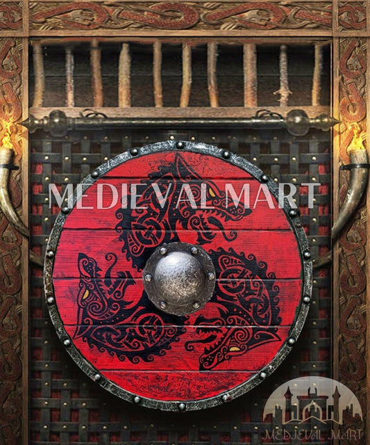 MEDIEVALMART FR Bouclier Viking Iconique Jarl Borg à Pointes en Fer – Bouclier Viking Battleworn | Cadeau pour Papa