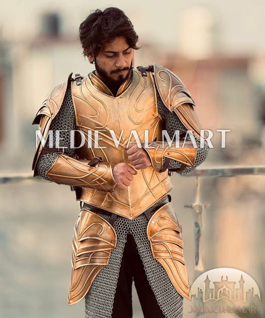 MEDIEVALMART FR Armure Médiévale de l’Empire Romain Kastenbrust – Armure Complète en Plaques avec Épée Alexander (ROA 1332)