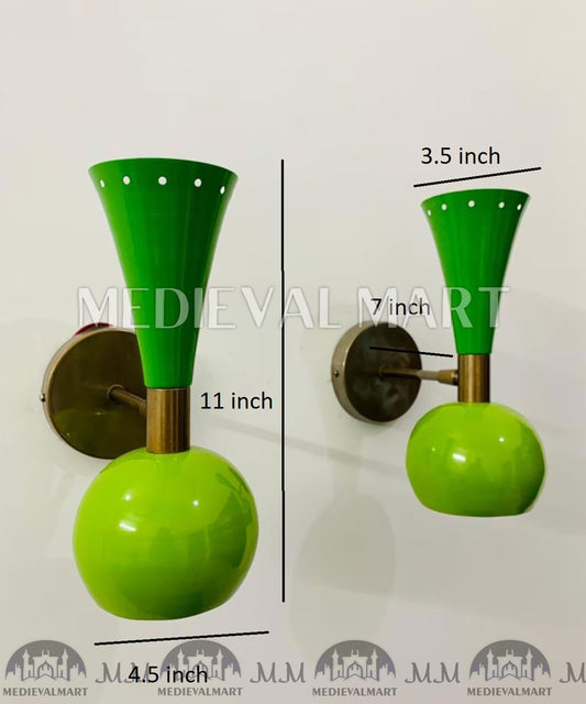 MEDIEVALMART FR Applique Murale À Double Cône En Laiton Marron, Lampe De Coiffeuse Fabriquée À La Main