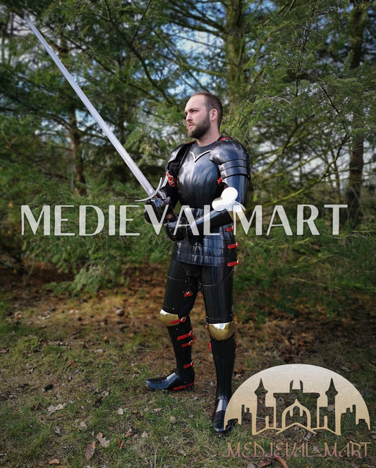 MEDIEVALMART FR Armure Médiévale de l’Empire Romain Kastenbrust – Armure Complète en Plaques avec Épée Alexander (ROA 1332)