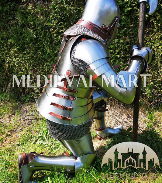 MEDIEVALMART FR Armure Médiévale de l’Empire Romain Kastenbrust – Armure Complète en Plaques avec Épée Alexander (ROA 1332)