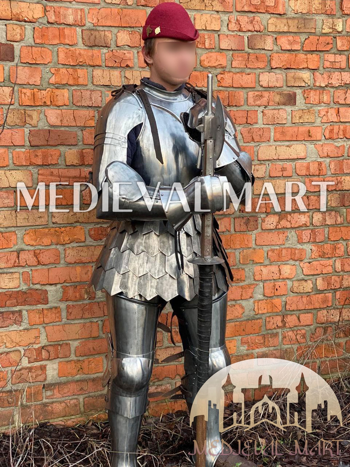 MEDIEVALMART FR Armure Médiévale de l’Empire Romain Kastenbrust – Armure Complète en Plaques avec Épée Alexander (ROA 1332)