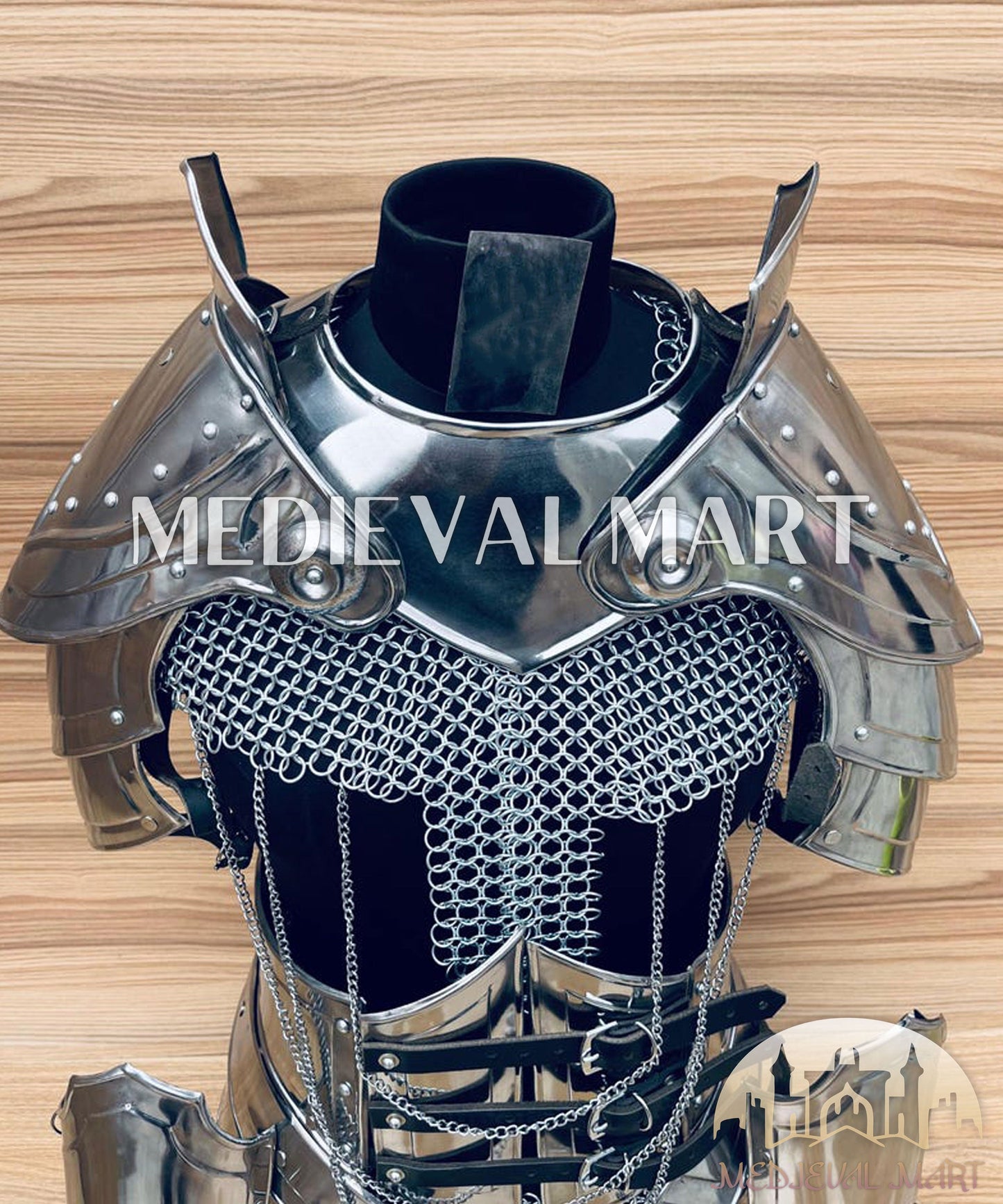 MEDIEVALMART FR Armure de Combat du XIVe Siècle – Ensemble Complet d’Armure de Buhurt avec Bassinet Klappvisor & Épée