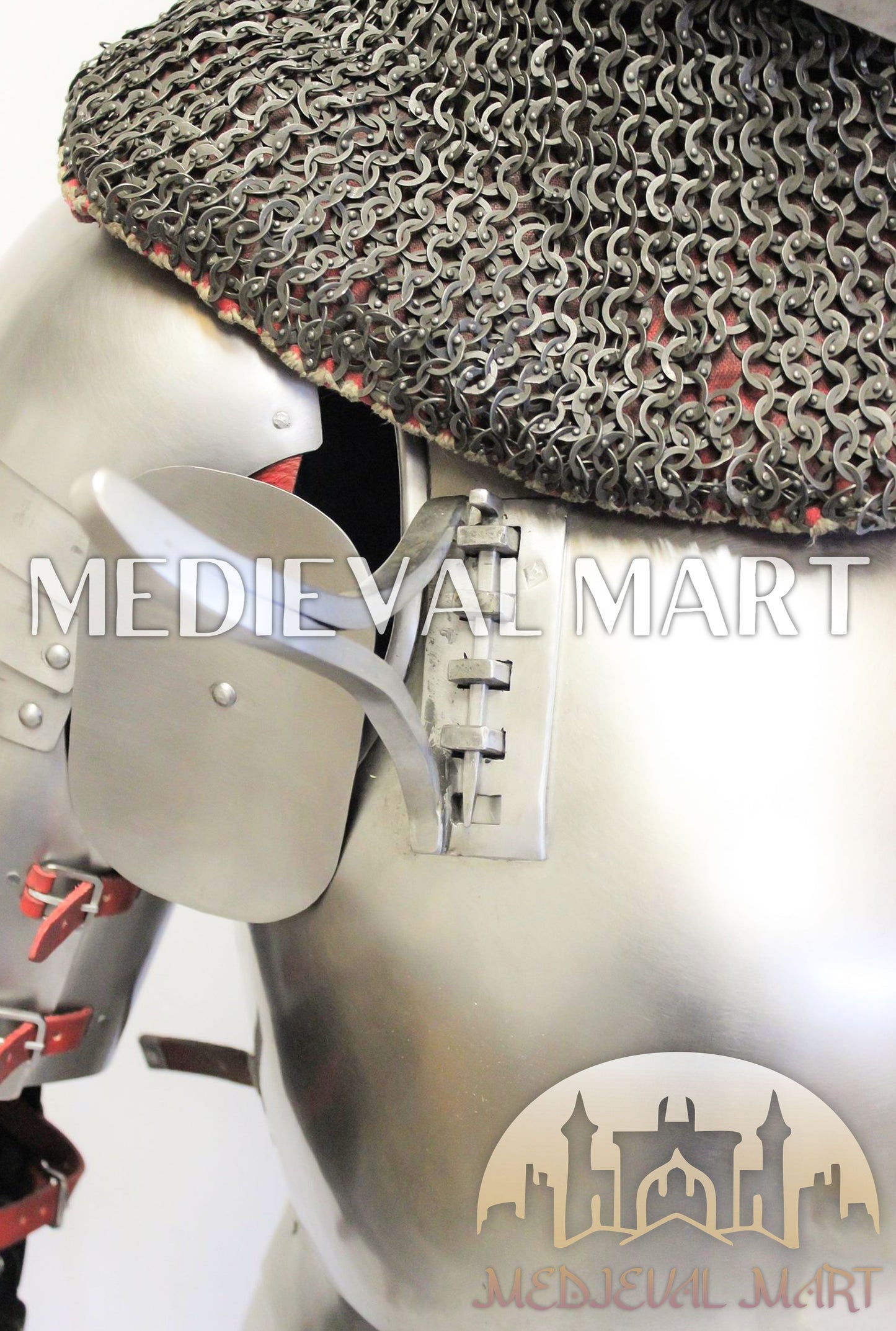 MEDIEVALMART FR Armure de Combat du XIVe Siècle – Ensemble Complet d’Armure de Buhurt avec Bassinet Klappvisor & Épée