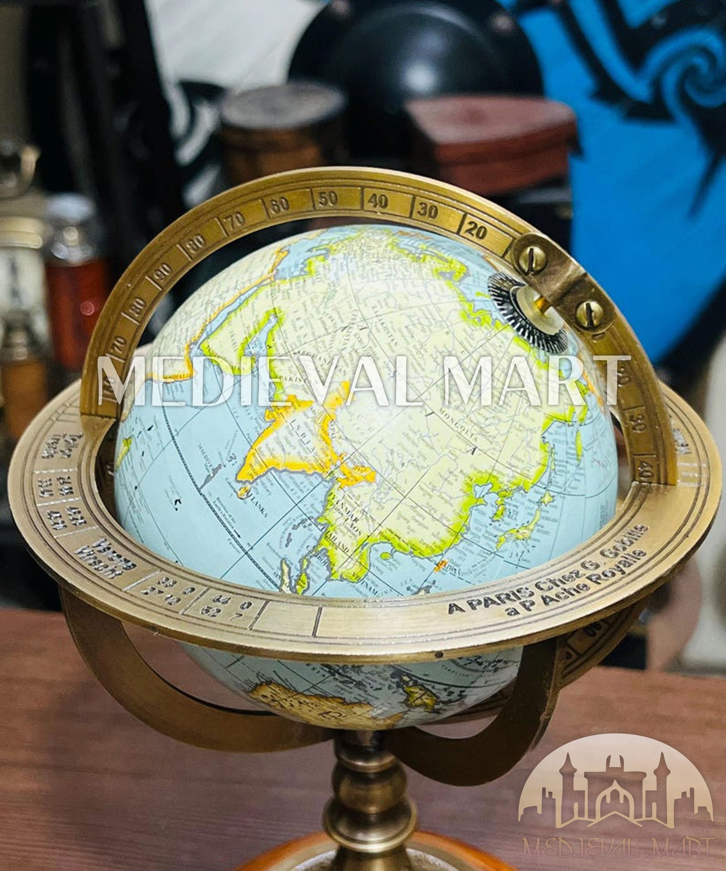 MEDIEVALMART FR Longue-Vue Nautique Antique 50X en Laiton – Télescope Portable de 18" pour Décoration Nautique