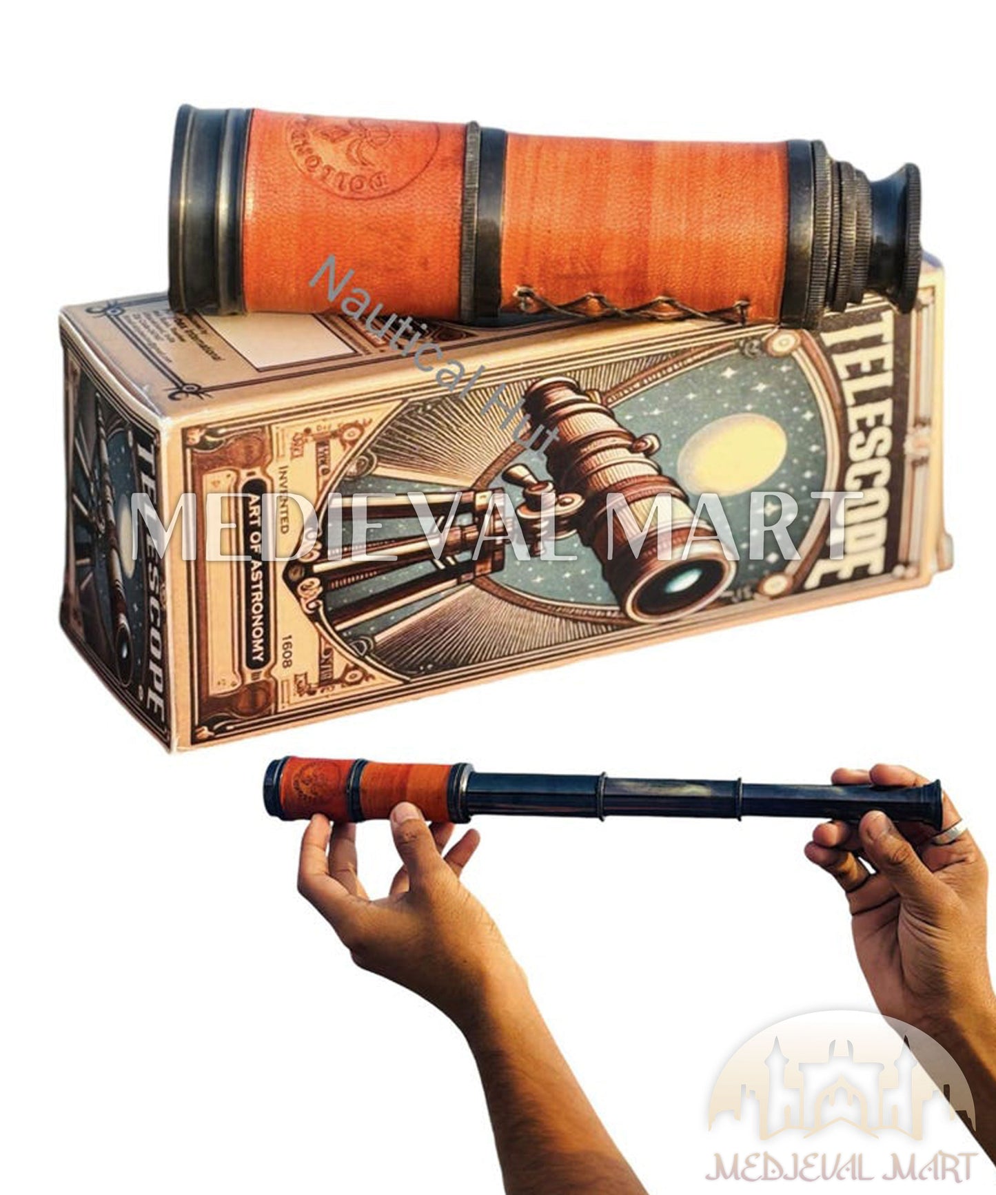 MEDIEVALMART FR Bouclier Médiéval Templier Inspiré de la Croix Zelda & Diable en Bois – Finition Bleue & Or | Cadeau pour Noël