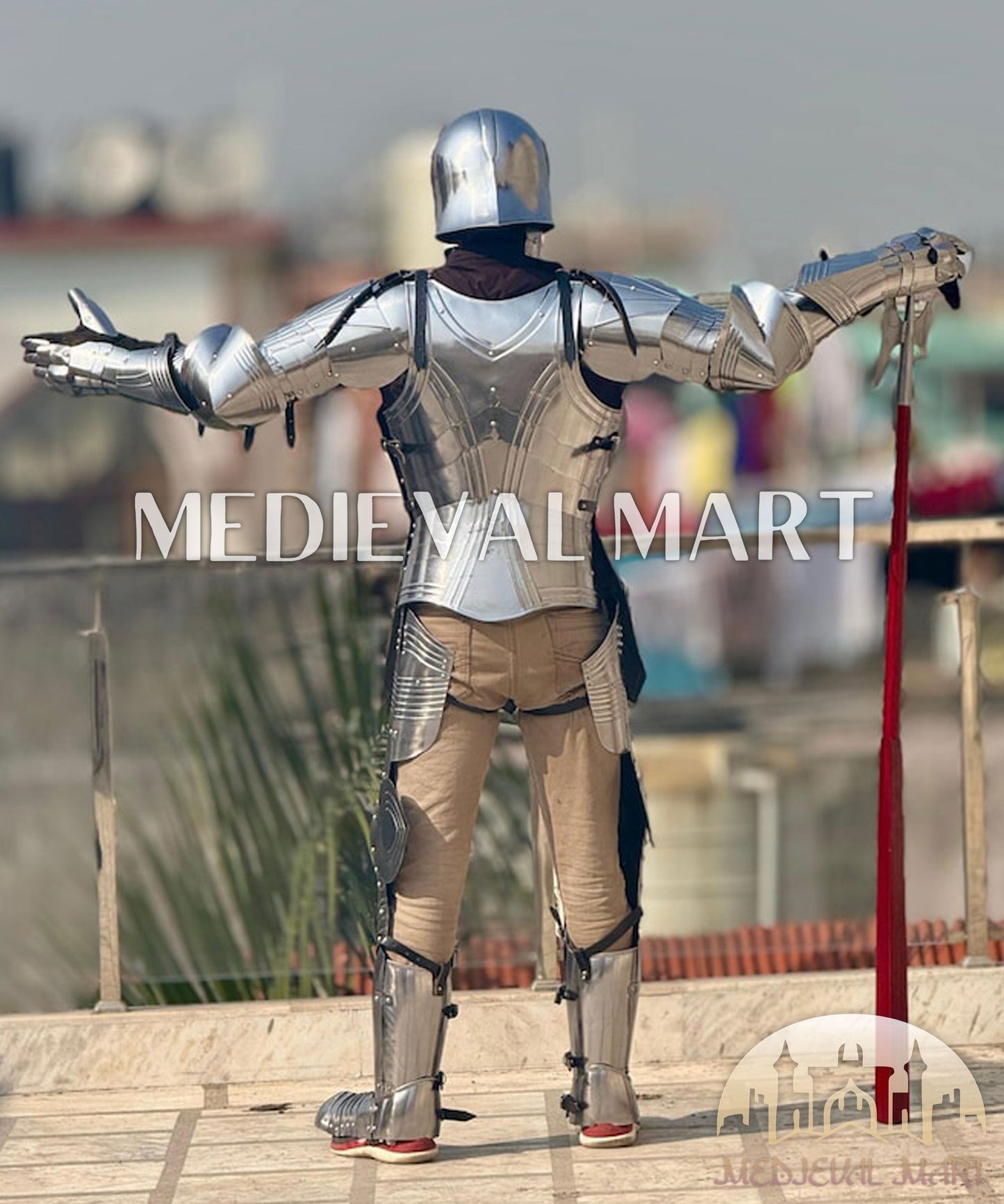 MEDIEVALMART FR Armure Médiévale de l’Empire Romain Kastenbrust – Armure Complète en Plaques avec Épée Alexander (ROA 1332)