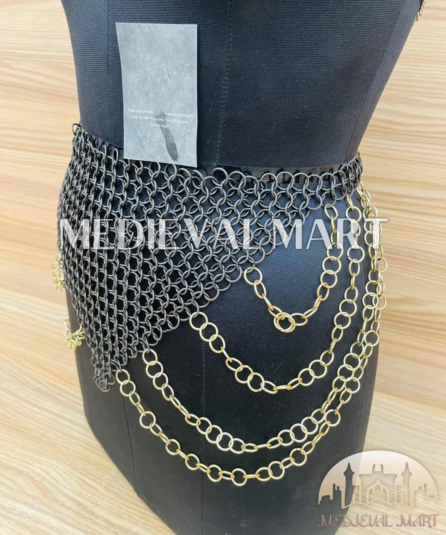 MEDIEVALMART FR Bouclier Viking Iconique Valhalla Noir/Gris – Ivar le Désossé avec Pointes en Fer | Cadeau pour Papa