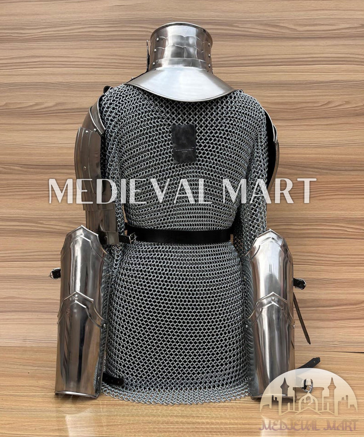 MEDIEVALMART FR Bouclier Viking Iconique Valhalla Noir/Gris – Ivar le Désossé avec Pointes en Fer | Cadeau pour Papa