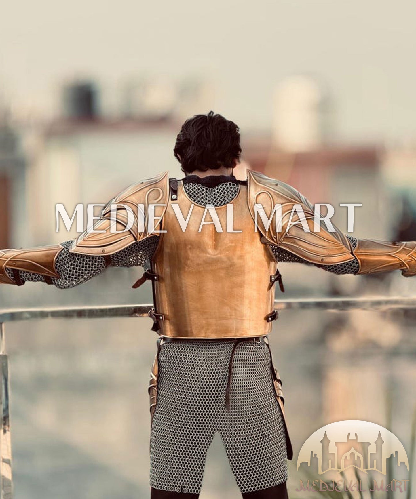 MEDIEVALMART FR Armure Médiévale de l’Empire Romain Kastenbrust – Armure Complète en Plaques avec Épée Alexander (ROA 1332)