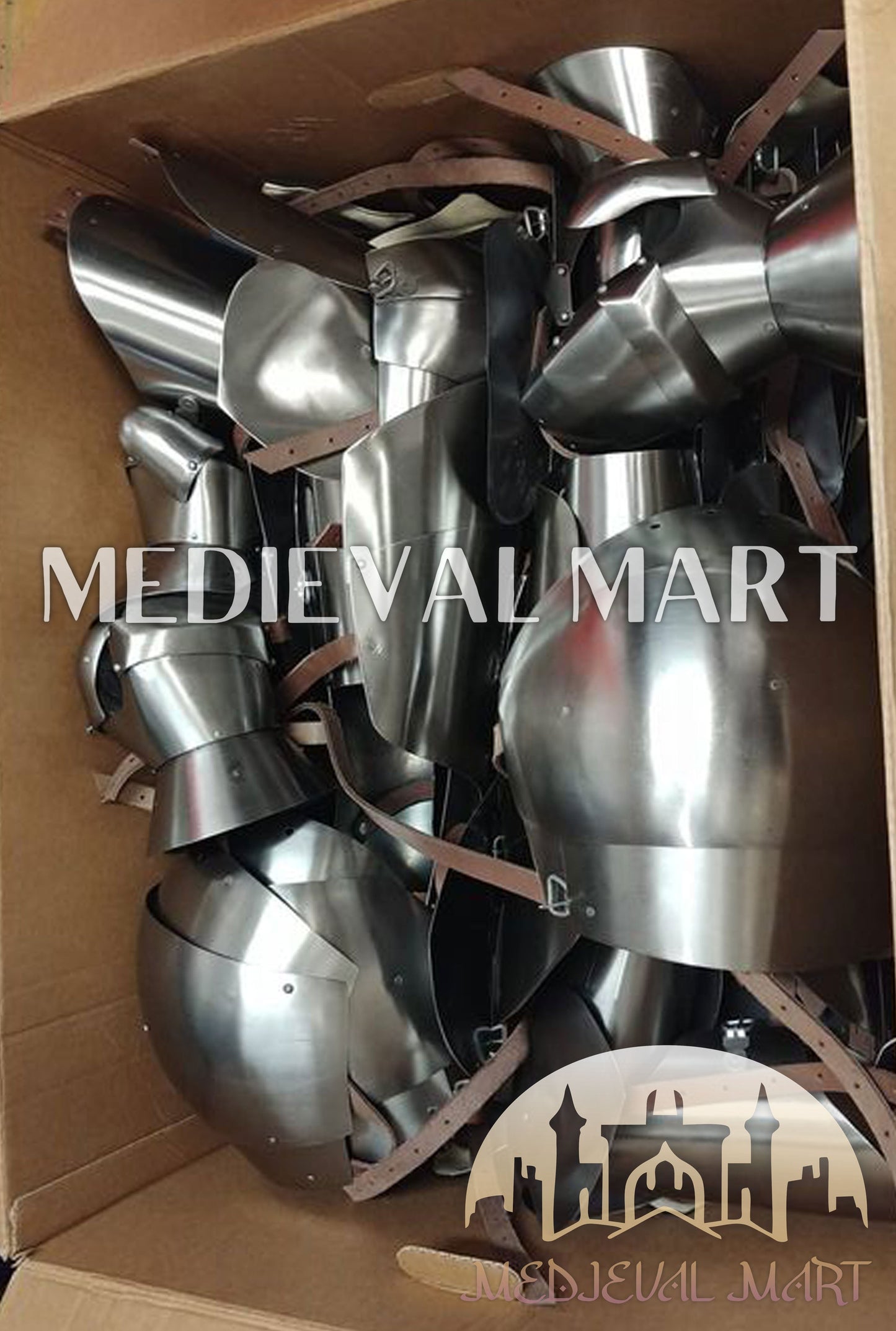 MEDIEVALMART FR Armure de Combat du XIVe Siècle – Ensemble Complet d’Armure de Buhurt avec Bassinet Klappvisor & Épée