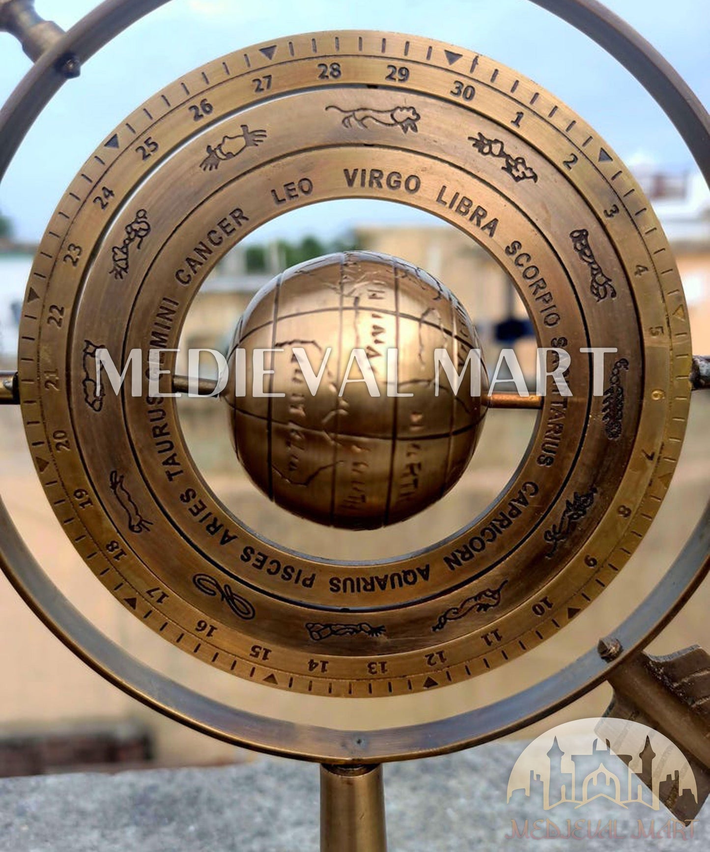 MEDIEVALMART FR Longue-Vue Nautique Antique 50X en Laiton – Télescope Portable de 18" pour Décoration Nautique