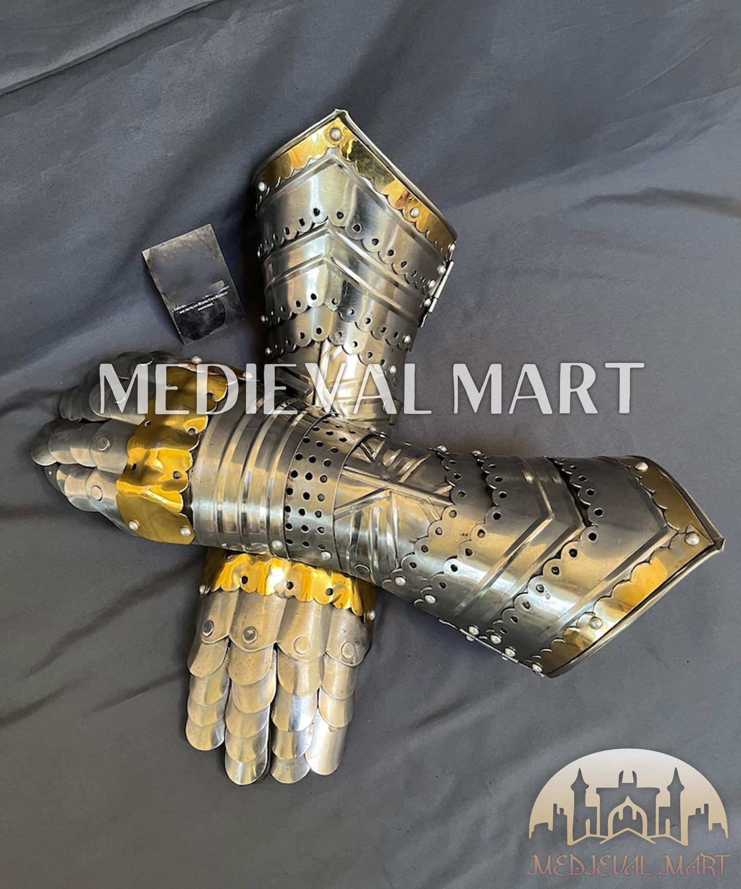 MEDIEVALMART FR Ensemble Exclusif De Gantelets Noirs Inspirés De Sauron Witcher LOTR Avec Décor Doré