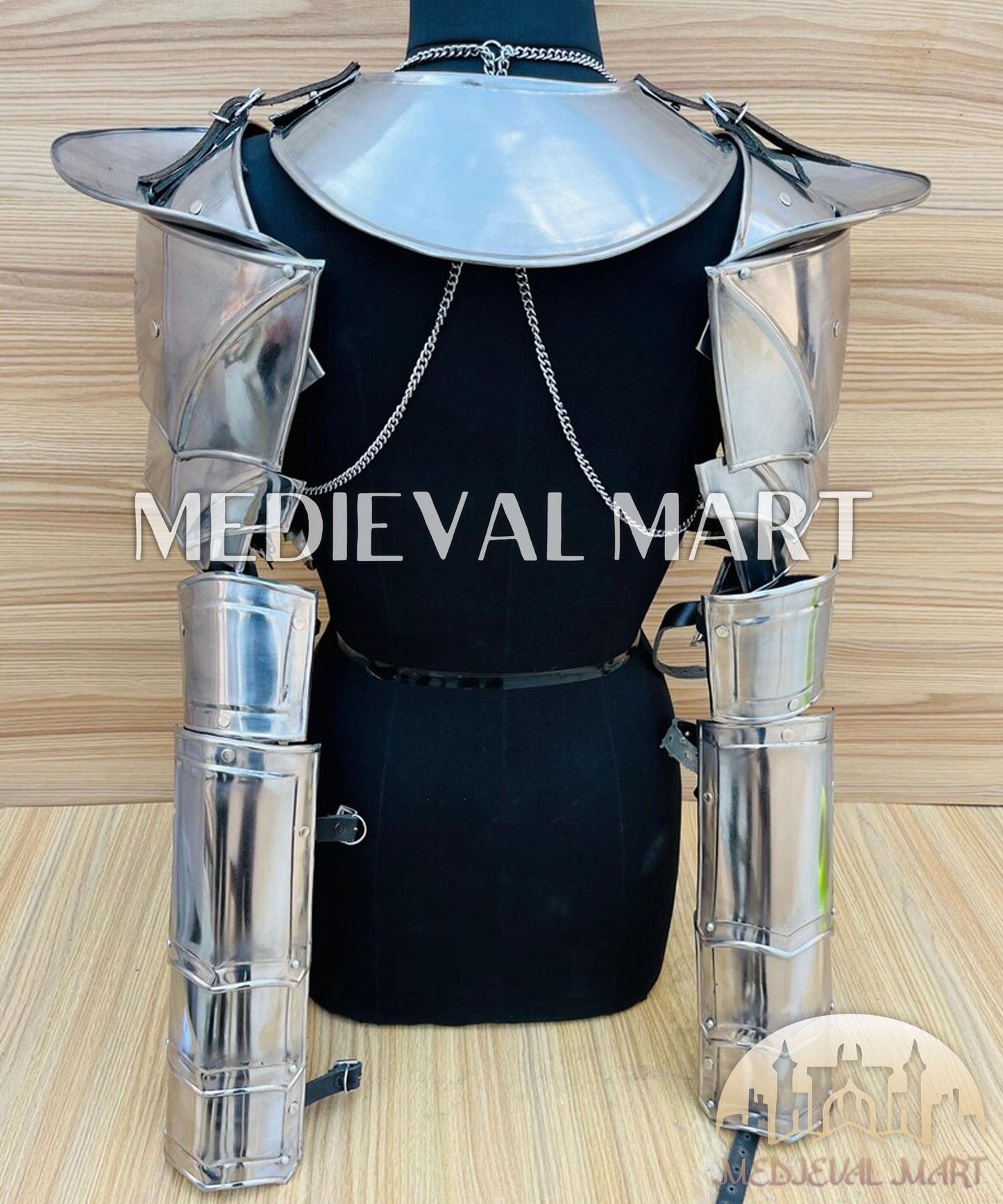 MEDIEVALMART FR Armure de Combat du XIVe Siècle – Ensemble Complet d’Armure de Buhurt avec Bassinet Klappvisor & Épée