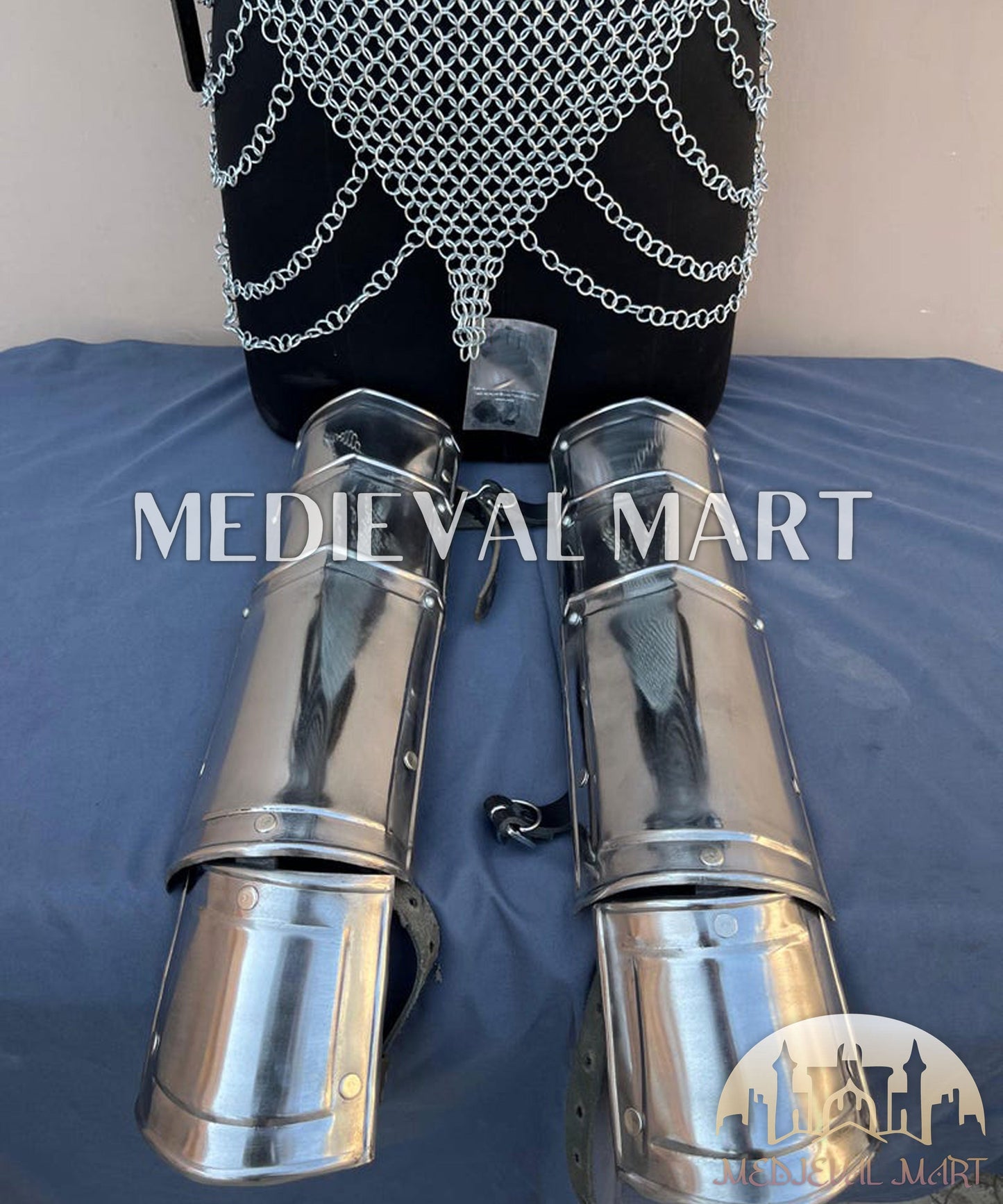 MEDIEVALMART FR Bouclier Viking Iconique Valhalla Noir/Gris – Ivar le Désossé avec Pointes en Fer | Cadeau pour Papa