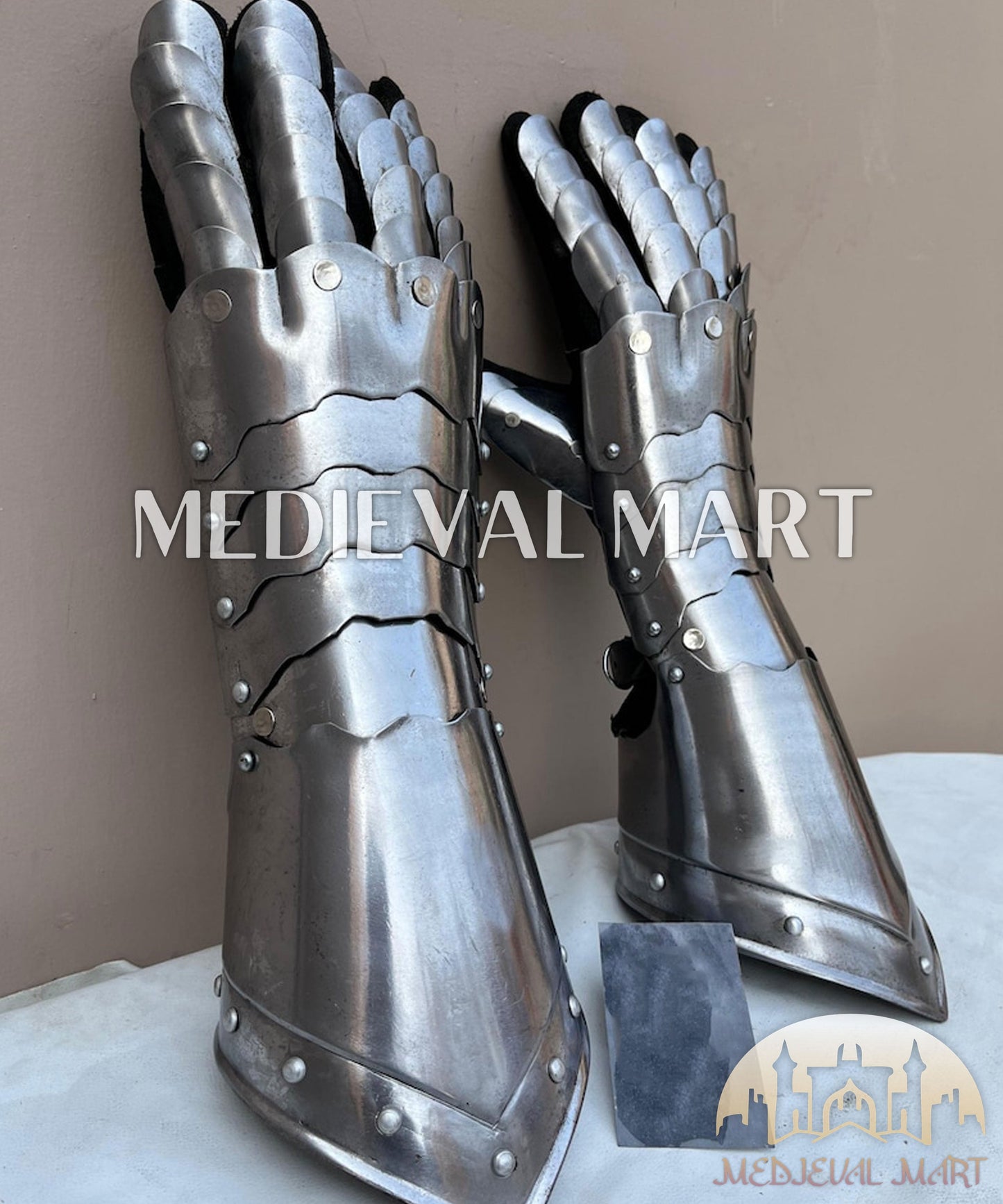MEDIEVALMART FR Ensemble Exclusif De Gantelets Noirs Inspirés De Sauron Witcher LOTR Avec Décor Doré