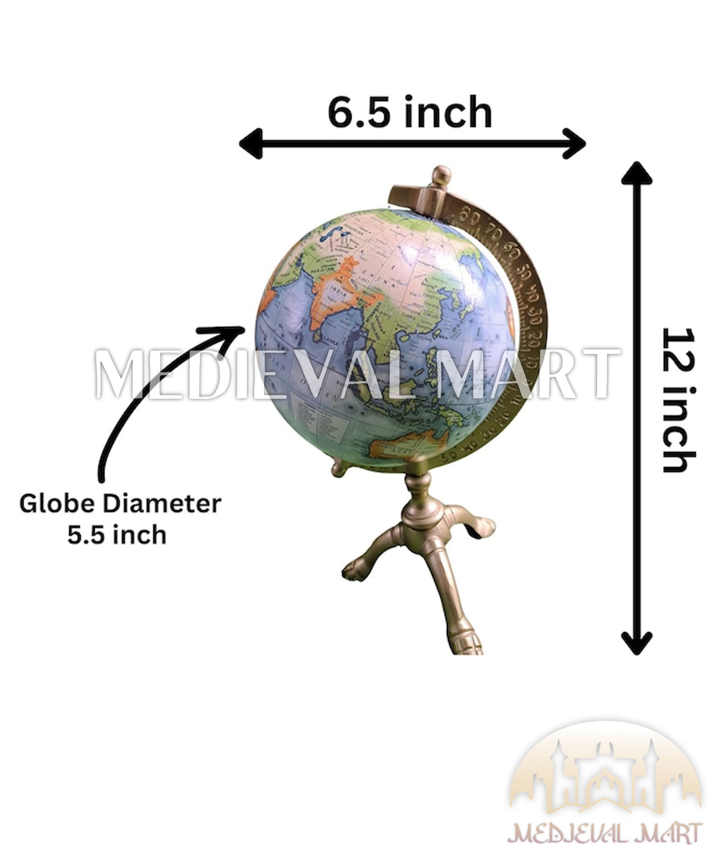 MEDIEVALMART FR Longue-Vue Nautique Antique 50X en Laiton – Télescope Portable de 18" pour Décoration Nautique