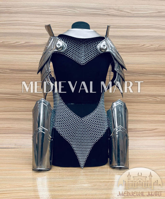 MEDIEVALMART FR Bouclier Viking Iconique Valhalla Noir/Gris – Ivar le Désossé avec Pointes en Fer | Cadeau pour Papa