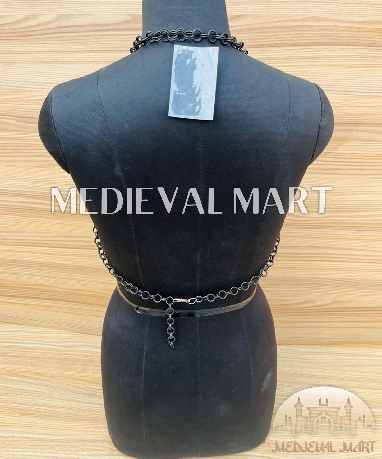 MEDIEVALMART FR Bouclier Viking Iconique Valhalla Noir/Gris – Ivar le Désossé avec Pointes en Fer | Cadeau pour Papa