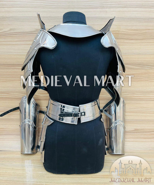 MEDIEVALMART FR Bouclier Viking Iconique Valhalla Noir/Gris – Ivar le Désossé avec Pointes en Fer | Cadeau pour Papa