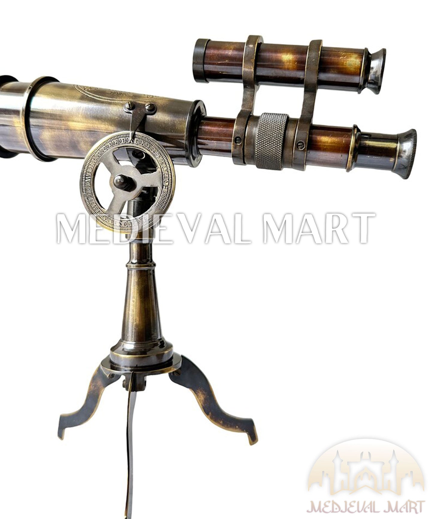 MEDIEVALMART FR Longue-Vue Nautique Antique 50X en Laiton – Télescope Portable de 18" pour Décoration Nautique