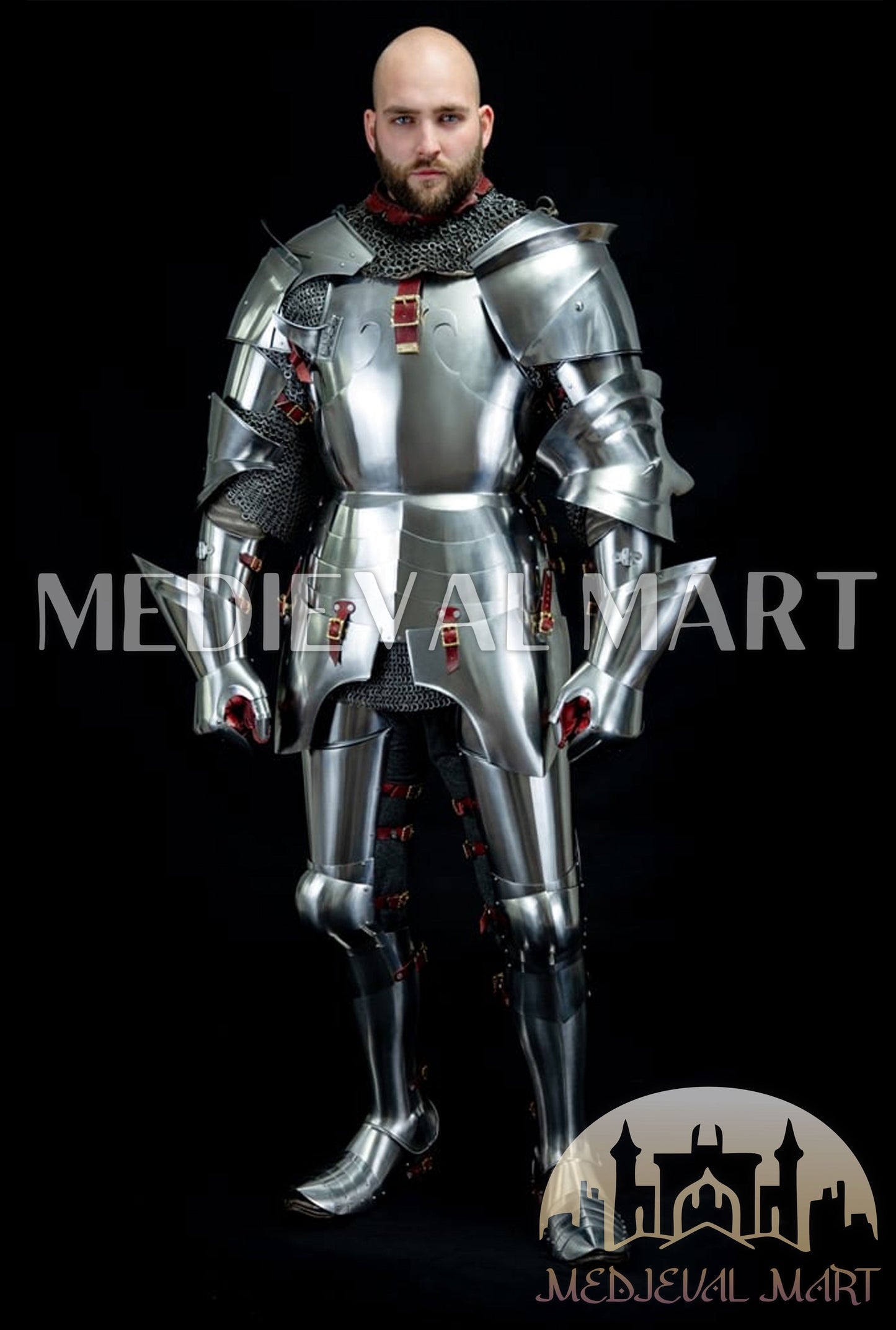 MEDIEVALMART FR Armure Médiévale de l’Empire Romain Kastenbrust – Armure Complète en Plaques avec Épée Alexander (ROA 1332)