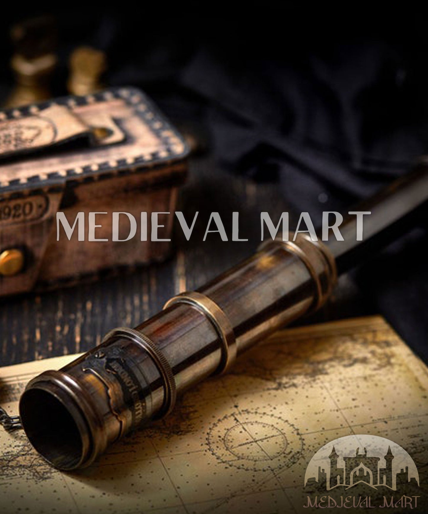 MEDIEVALMART FR Bouclier Médiéval Templier Inspiré de la Croix Zelda & Diable en Bois – Finition Bleue & Or | Cadeau pour Noël