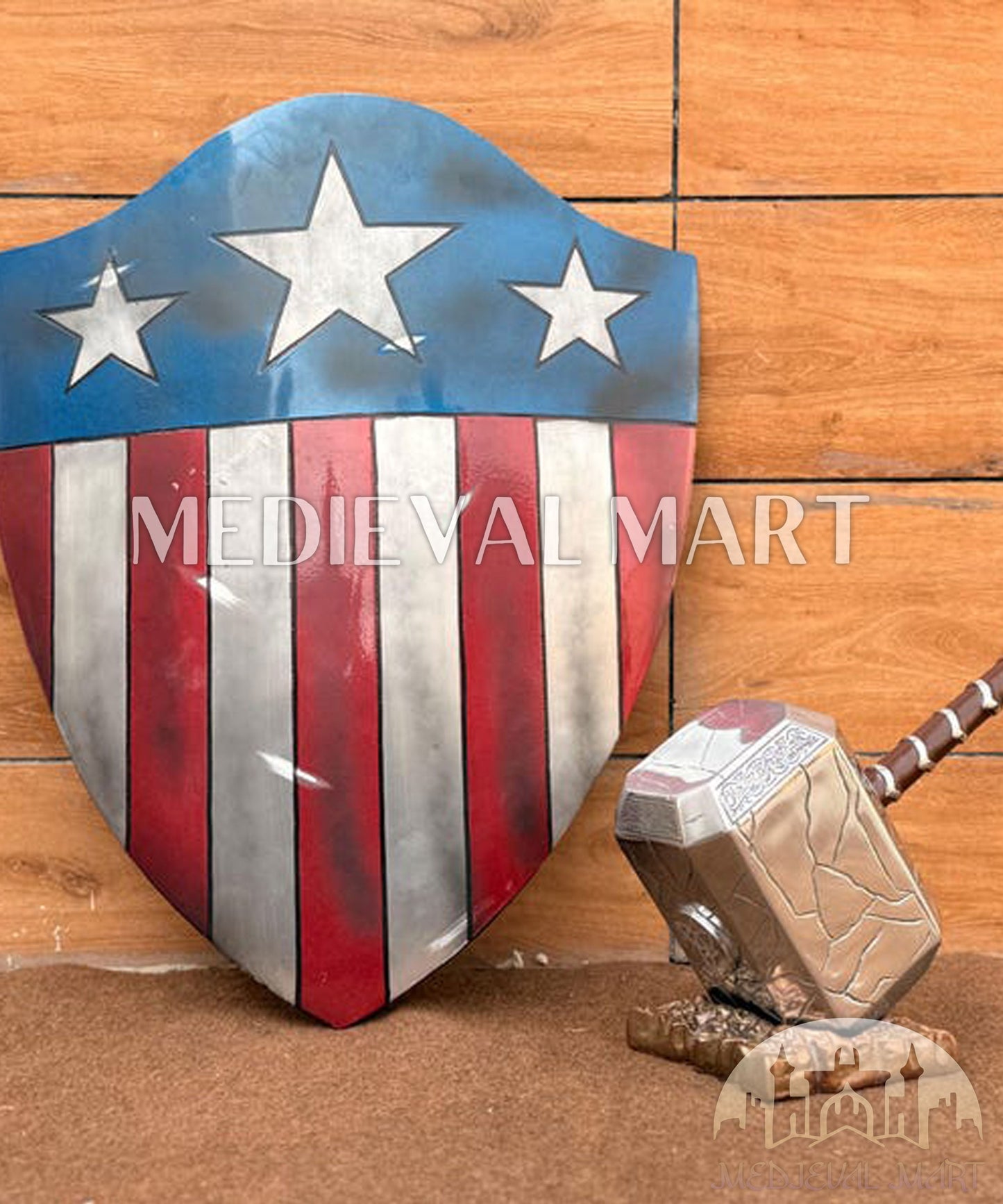 MEDIEVALMART FR Bouclier Endommagé de Steve Rogers – First Avengers | Cadeau pour Cosplay