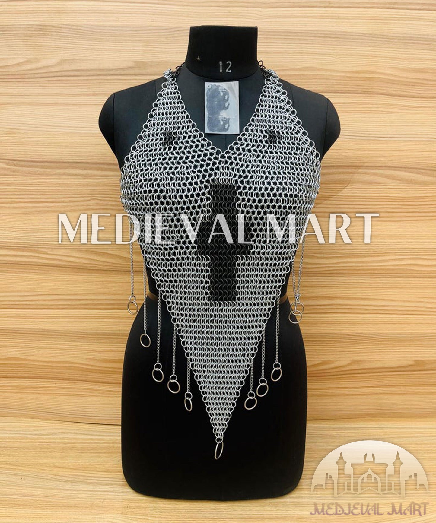MEDIEVALMART FR Bouclier Viking Iconique Valhalla Noir/Gris – Ivar le Désossé avec Pointes en Fer | Cadeau pour Papa