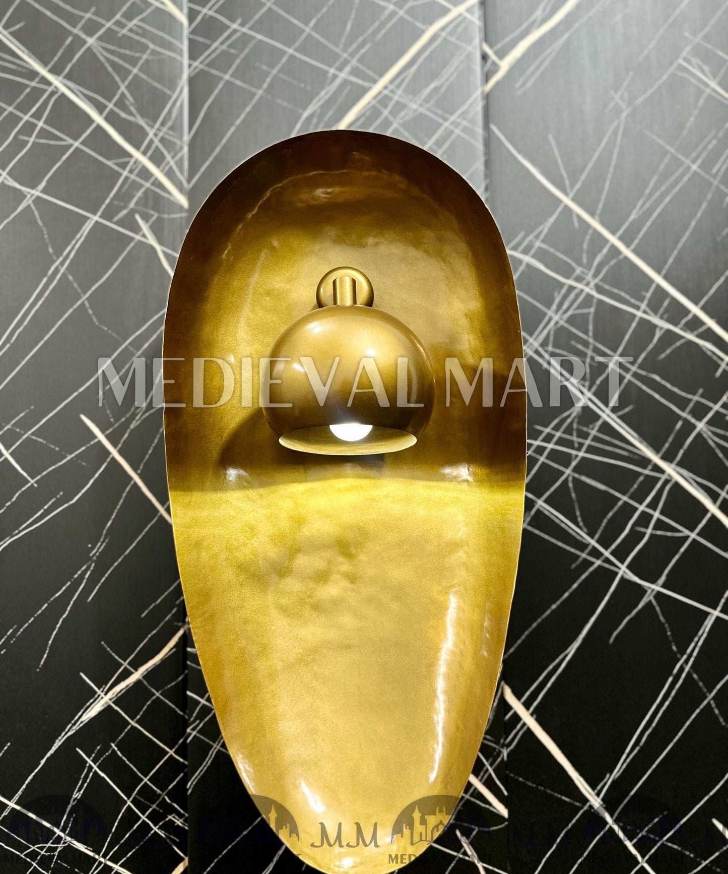 MEDIEVALMART FR Applique Murale À Double Cône En Laiton Marron, Lampe De Coiffeuse Fabriquée À La Main