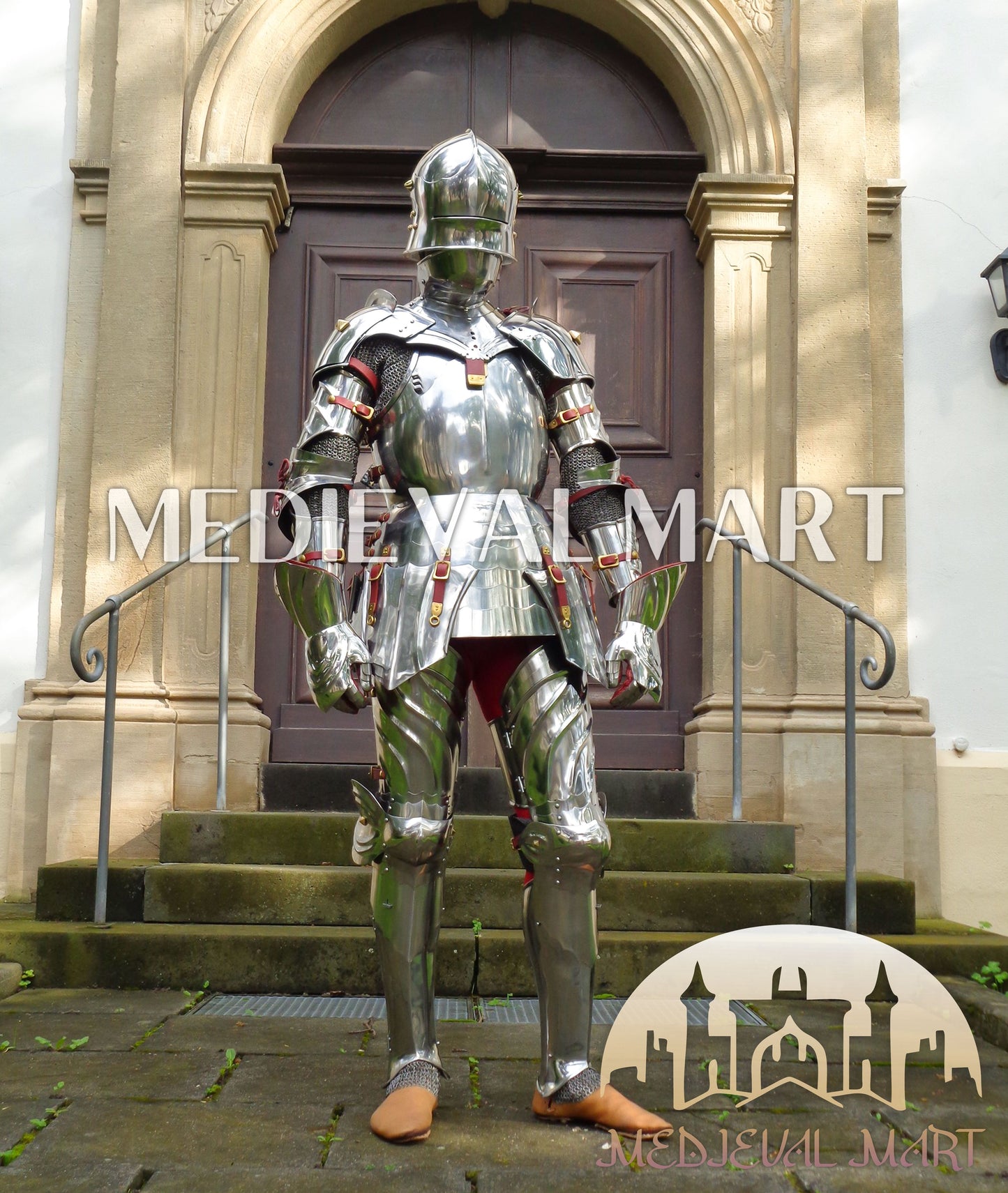 MEDIEVALMART FR Armure Médiévale de l’Empire Romain Kastenbrust – Armure Complète en Plaques avec Épée Alexander (ROA 1332)