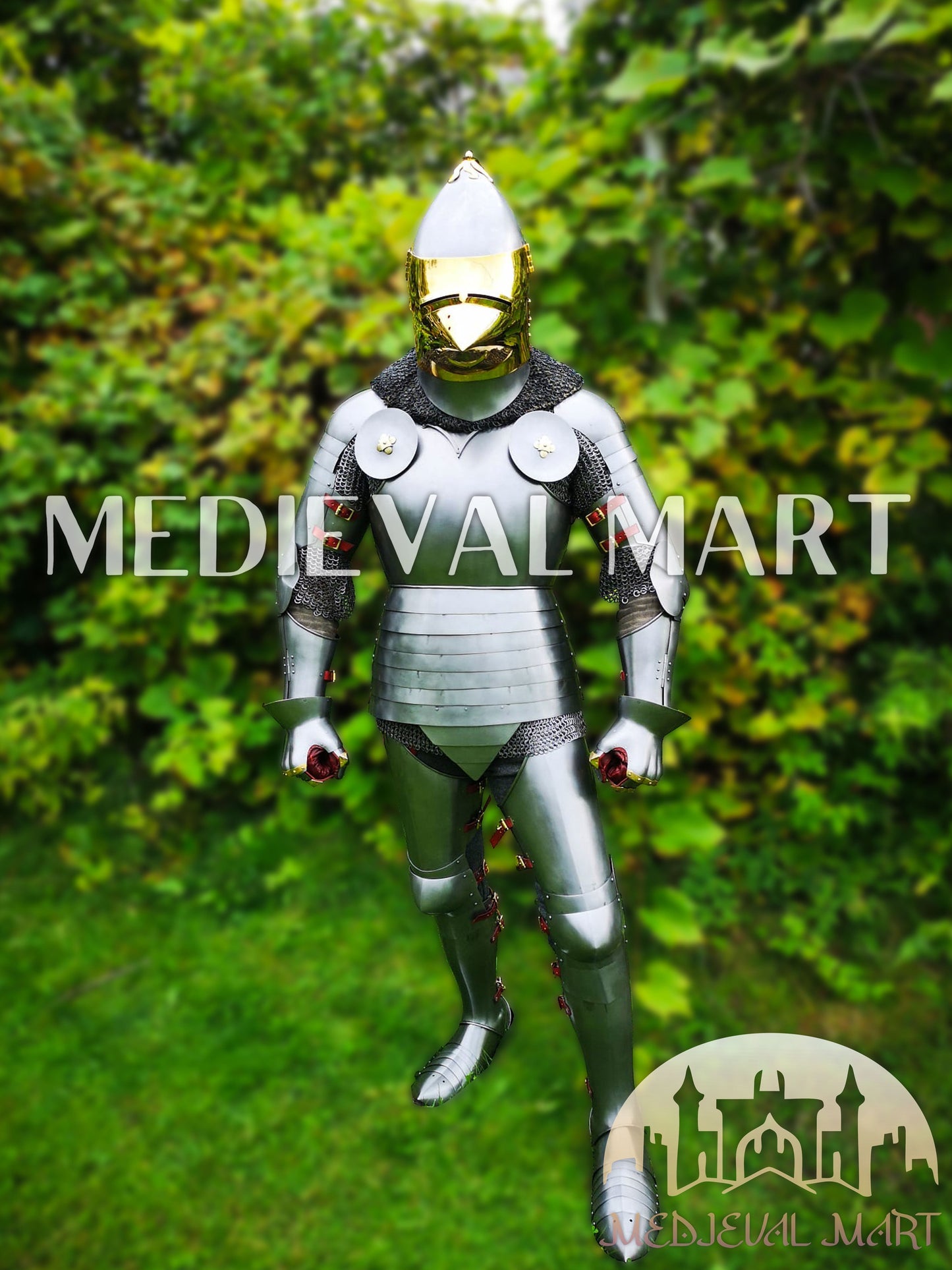 MEDIEVALMART FR Armure Médiévale de l’Empire Romain Kastenbrust – Armure Complète en Plaques avec Épée Alexander (ROA 1332)