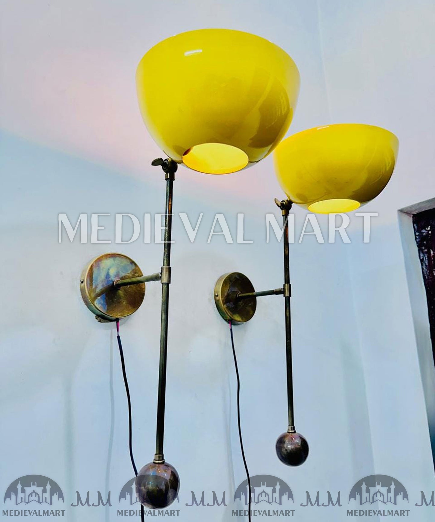 MEDIEVALMART FR Applique Murale Scarabée Vintage en Laiton : Luminaire Mural Mid-Century Modern