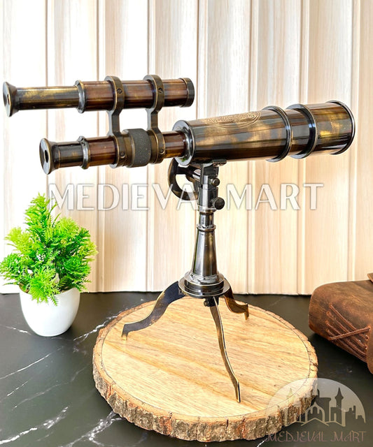 MEDIEVALMART FR Longue-Vue Nautique Antique 50X en Laiton – Télescope Portable de 18" pour Décoration Nautique
