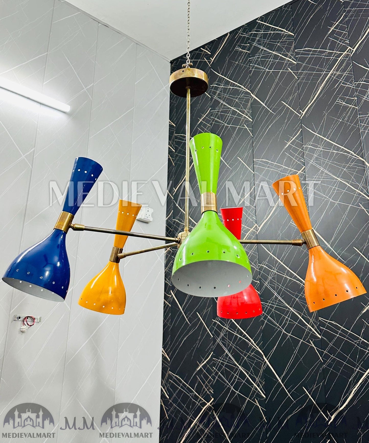 MEDIEVALMART FR Ensemble De Gantelets Dorés Inspirés De Sauron Witcher LOTR Avec Étoile Bleue – Gants D’Armure Cosplay