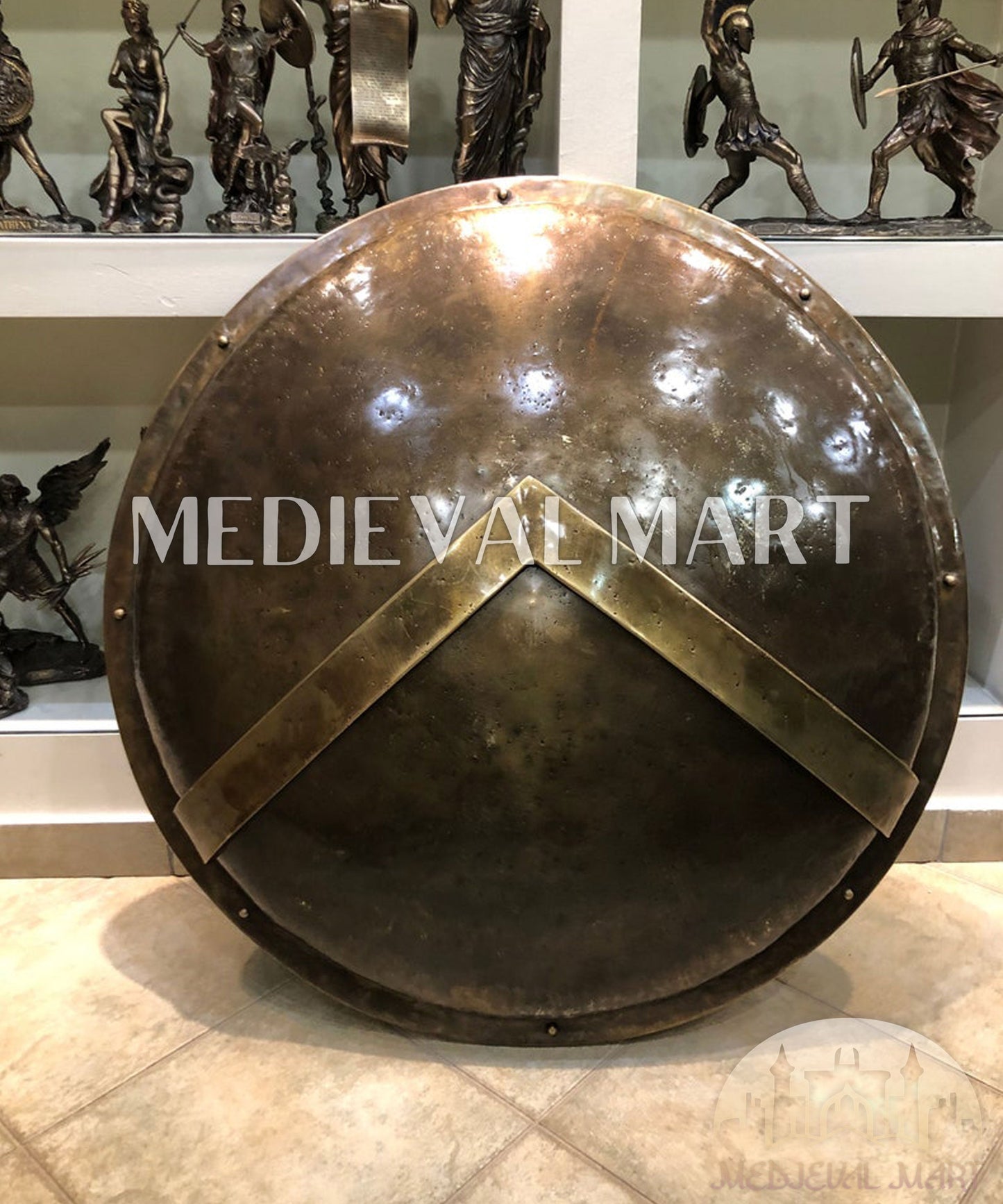 MEDIEVALMART FR Bouclier Viking Iconique Jarl Borg à Pointes en Fer – Bouclier Viking Battleworn | Cadeau pour Papa