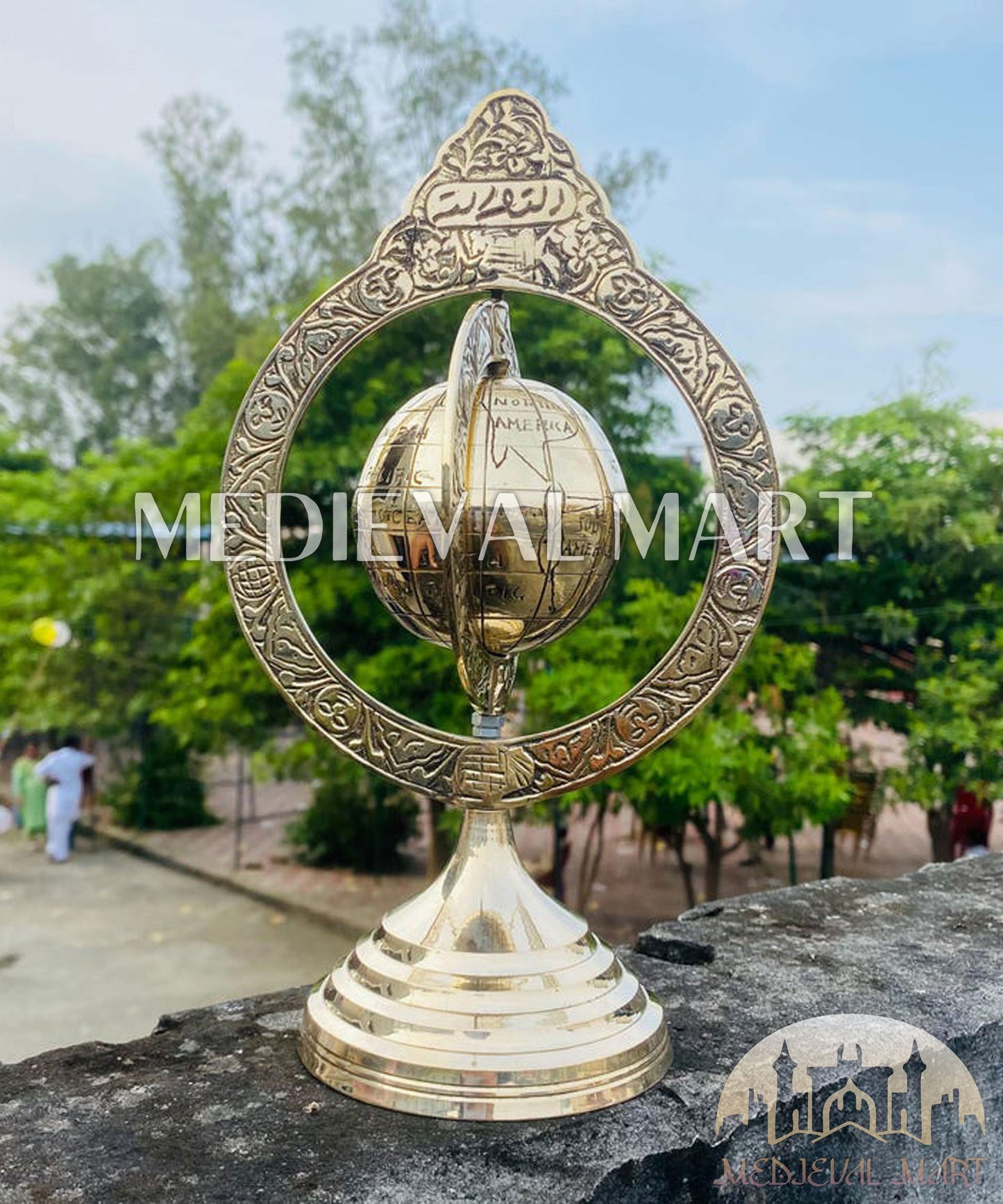 MEDIEVALMART FR Longue-Vue Nautique Antique 50X en Laiton – Télescope Portable de 18" pour Décoration Nautique