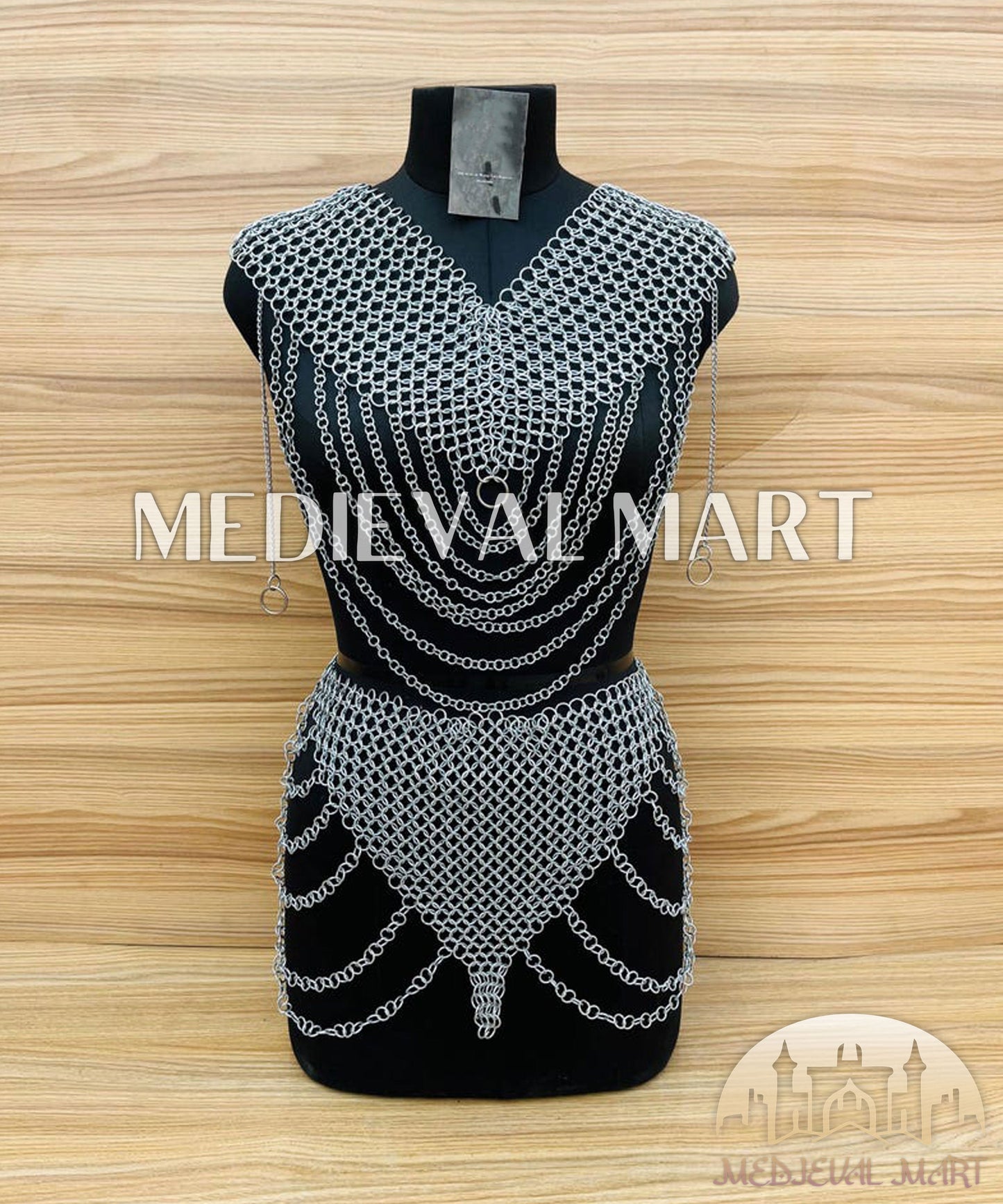 MEDIEVALMART FR Bouclier Viking Iconique Valhalla Noir/Gris – Ivar le Désossé avec Pointes en Fer | Cadeau pour Papa