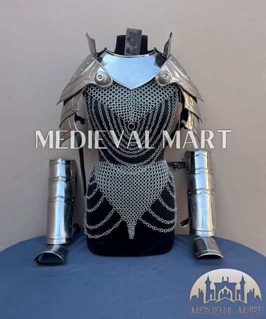 MEDIEVALMART FR Bouclier Viking Iconique Valhalla Noir/Gris – Ivar le Désossé avec Pointes en Fer | Cadeau pour Papa