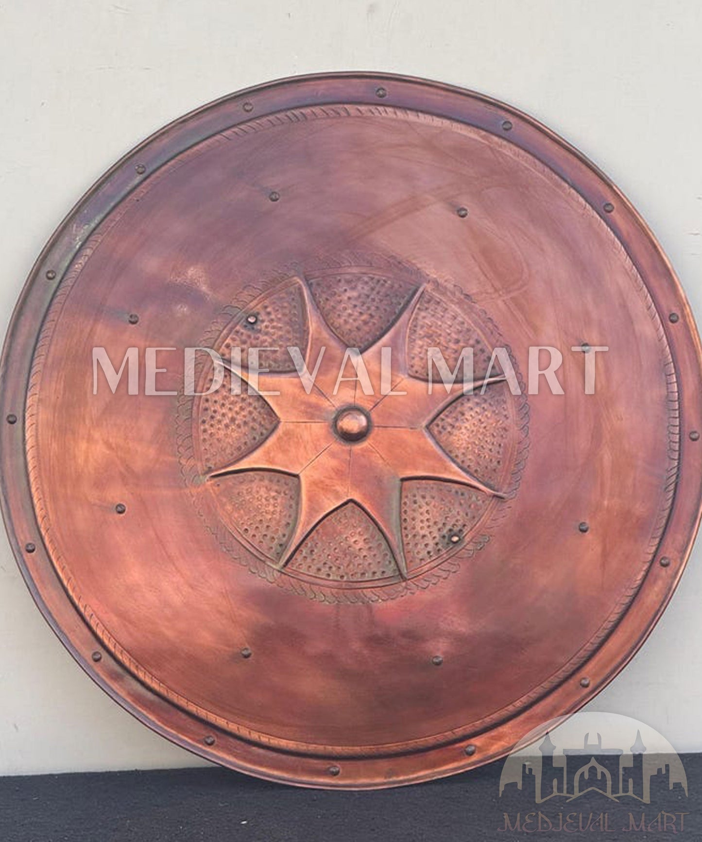 MEDIEVALMART FR Bouclier Viking Iconique Jarl Borg à Pointes en Fer – Bouclier Viking Battleworn | Cadeau pour Papa