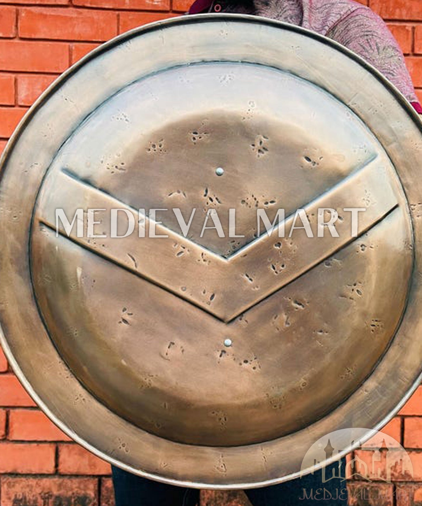 MEDIEVALMART FR Bouclier Viking Iconique Jarl Borg à Pointes en Fer – Bouclier Viking Battleworn | Cadeau pour Papa