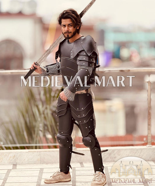 MEDIEVALMART FR Armure Médiévale de l’Empire Romain Kastenbrust – Armure Complète en Plaques avec Épée Alexander (ROA 1332)