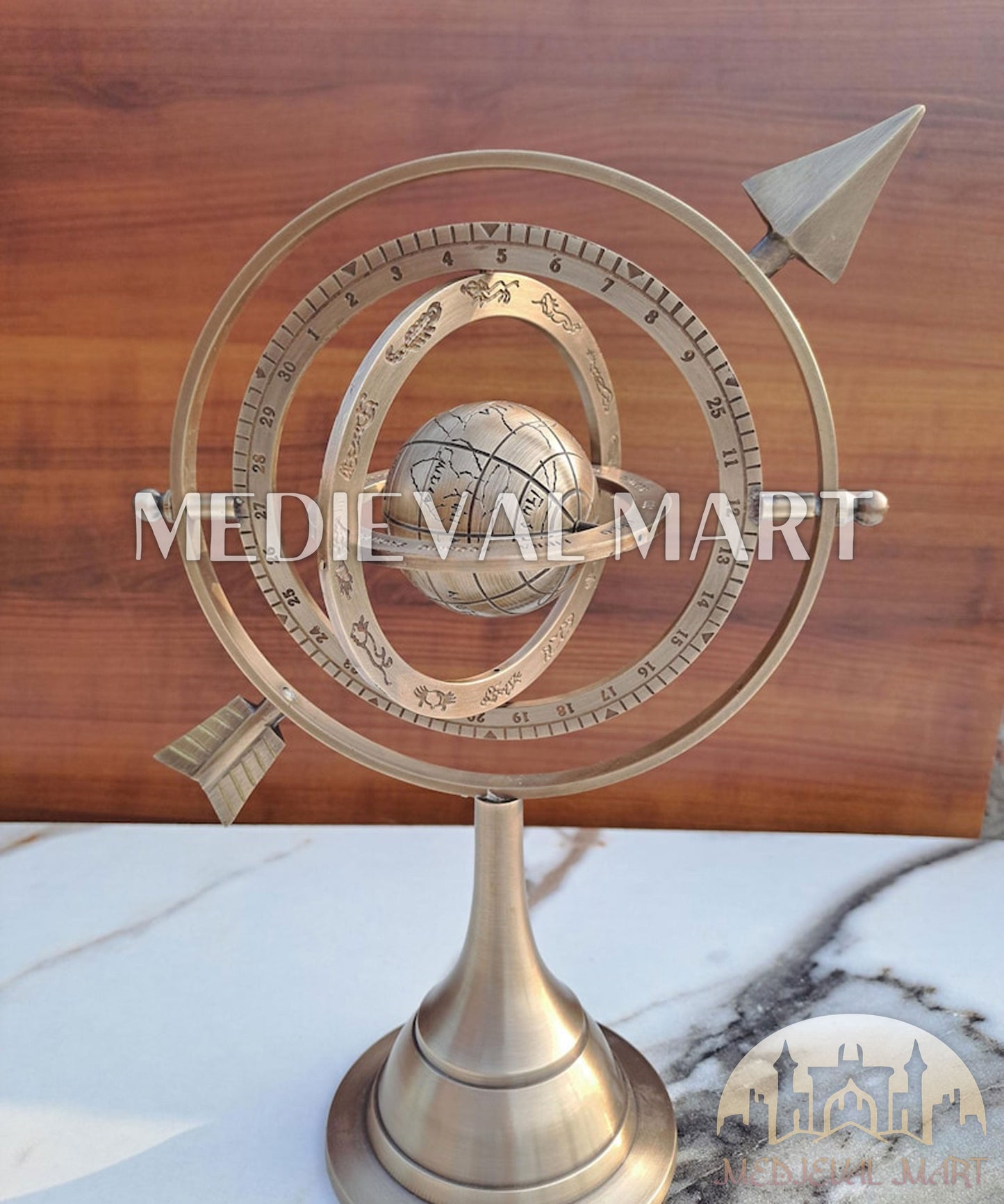 MEDIEVALMART FR Longue-Vue Nautique Antique 50X en Laiton – Télescope Portable de 18" pour Décoration Nautique