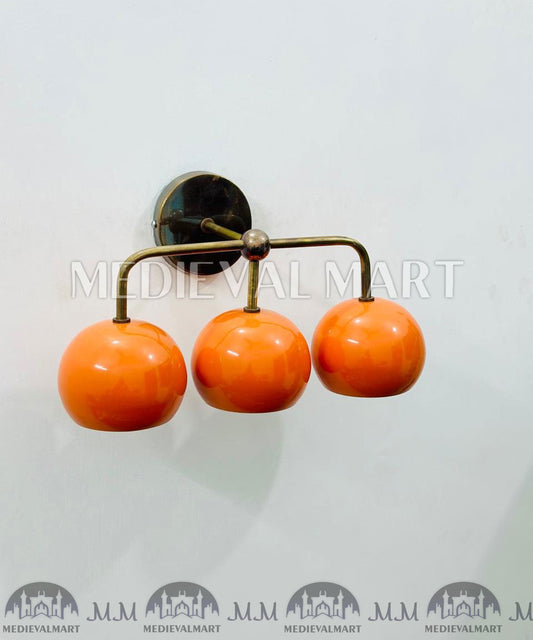 MEDIEVALMART FR Applique Murale À Double Cône En Laiton Marron, Lampe De Coiffeuse Fabriquée À La Main