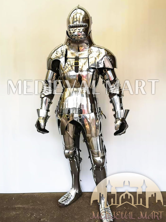 MEDIEVALMART FR Armure Médiévale de l’Empire Romain Kastenbrust – Armure Complète en Plaques avec Épée Alexander (ROA 1332)