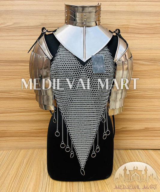 MEDIEVALMART FR Bouclier Viking Iconique Valhalla Noir/Gris – Ivar le Désossé avec Pointes en Fer | Cadeau pour Papa