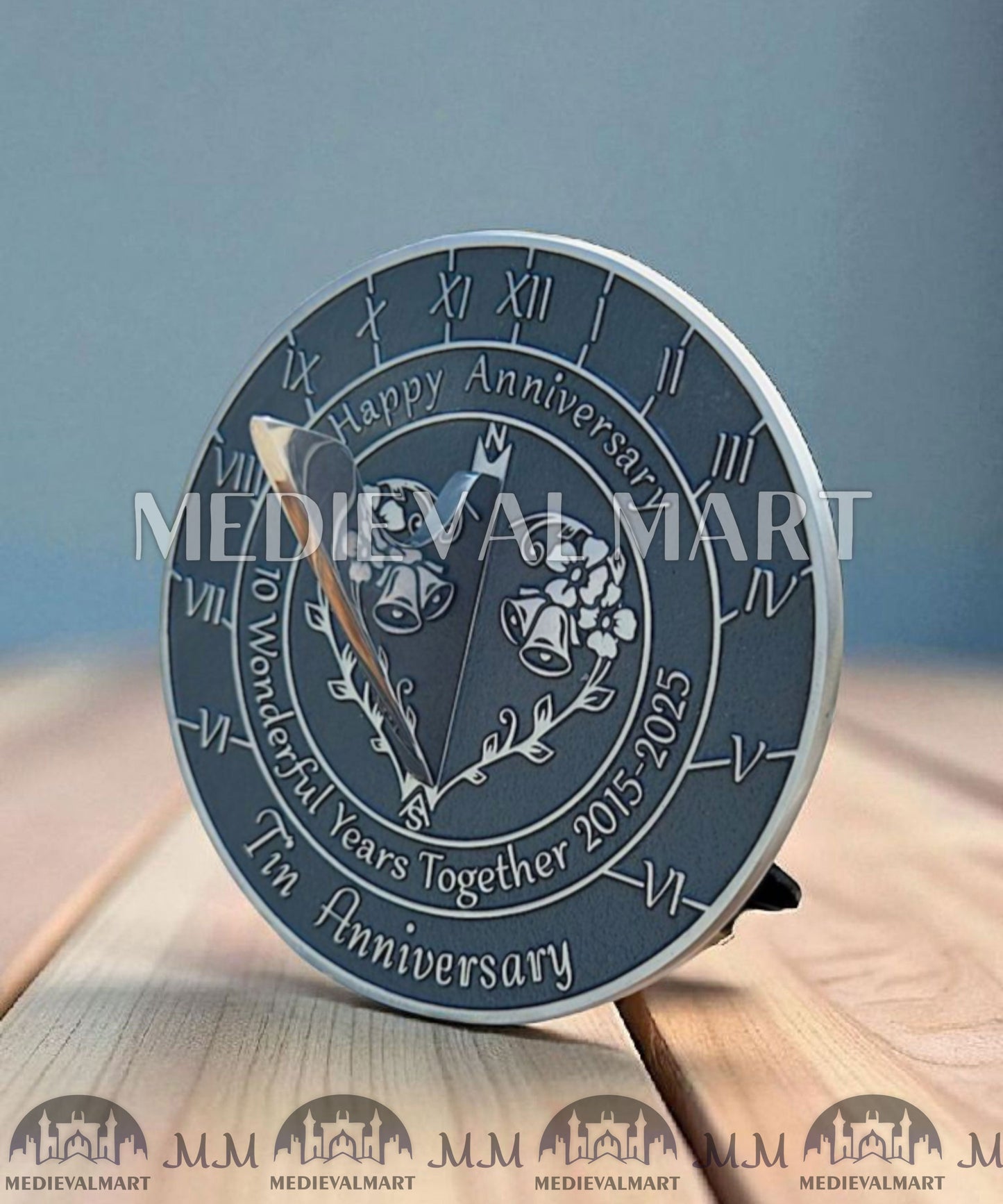 MEDIEVALMART FR Bouclier Viking Iconique Valhalla Noir/Gris – Ivar le Désossé avec Pointes en Fer | Cadeau pour Papa