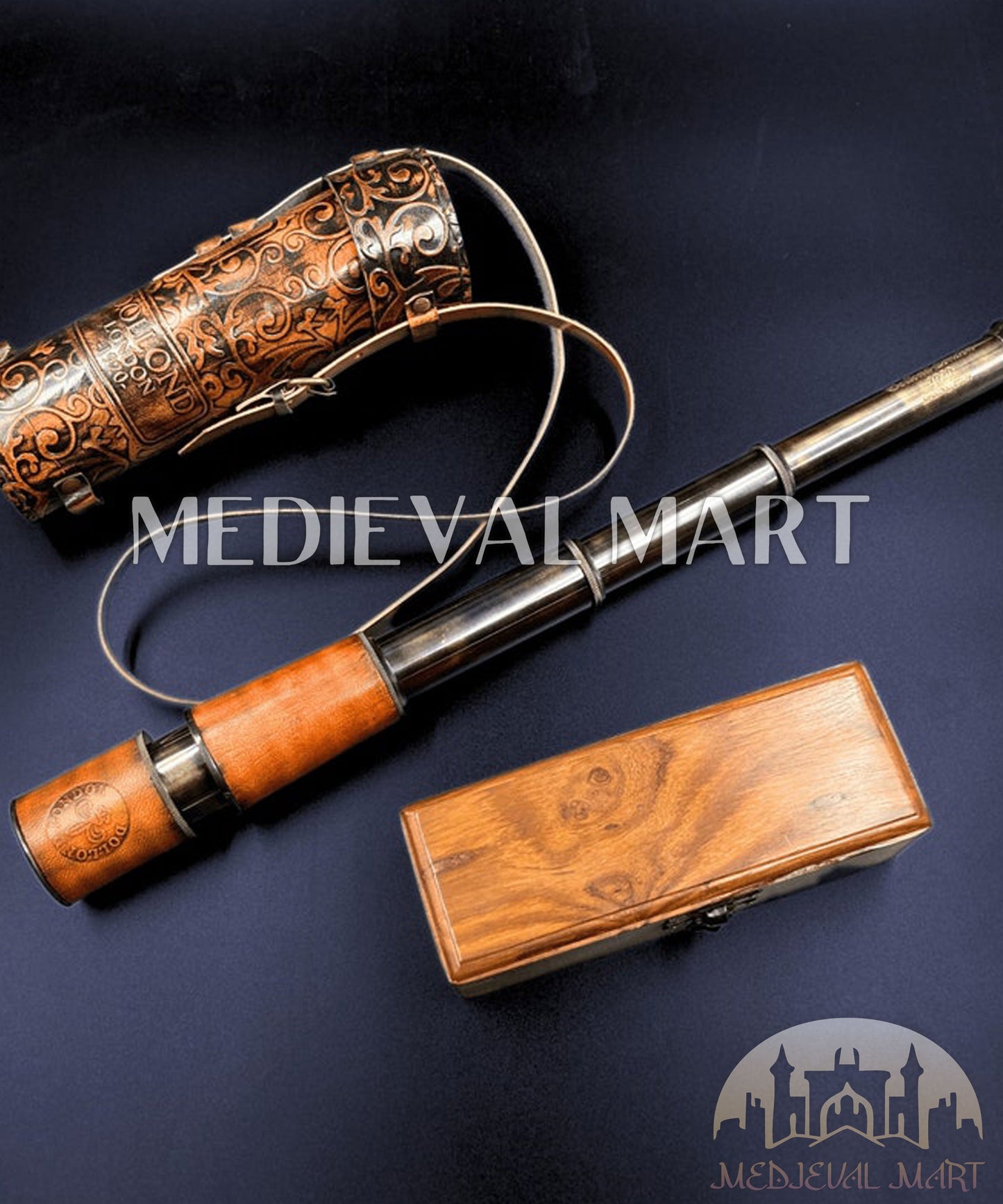 MEDIEVALMART FR Bouclier Médiéval Templier Inspiré de la Croix Zelda & Diable en Bois – Finition Bleue & Or | Cadeau pour Noël