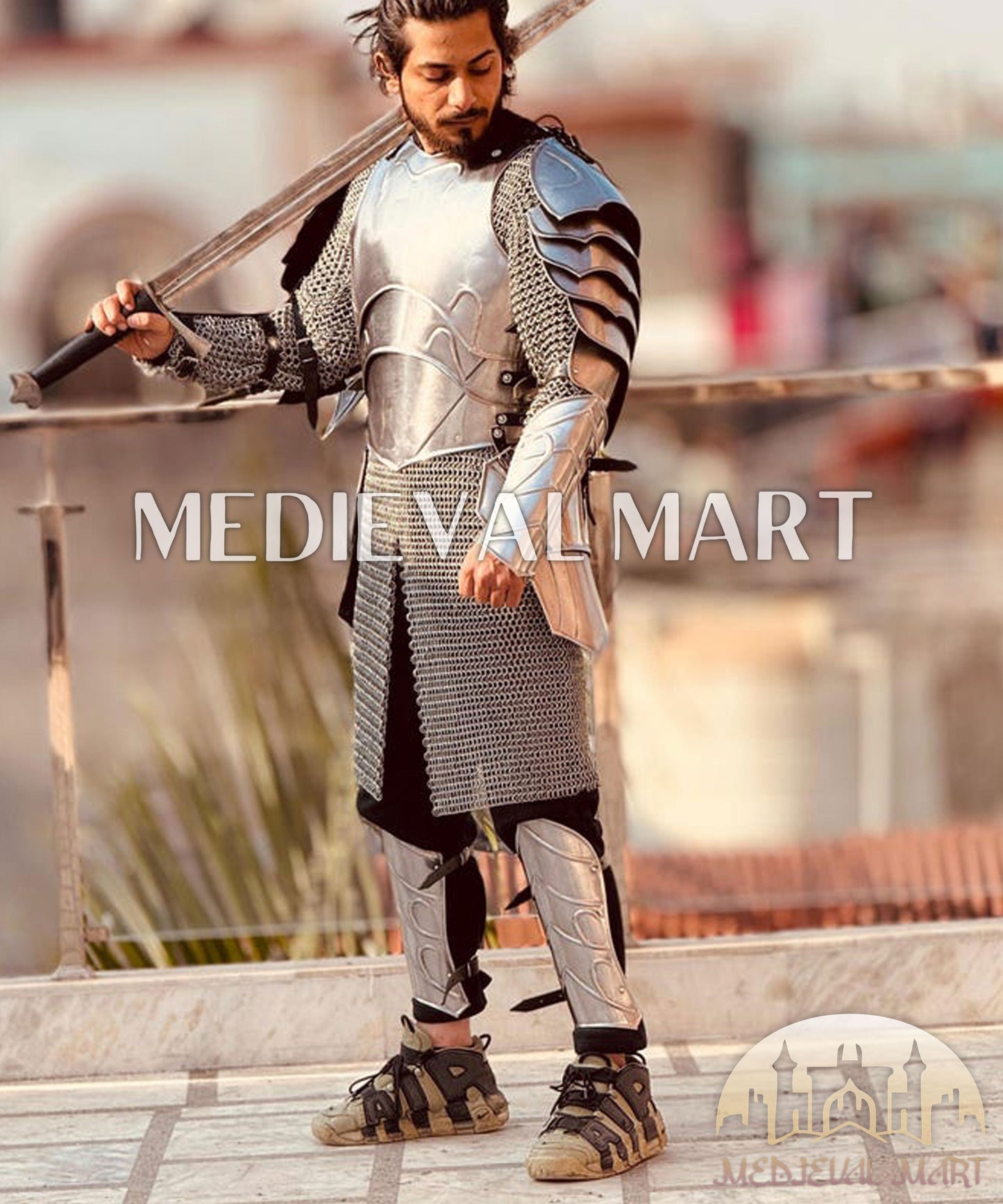 MEDIEVALMART FR Armure Médiévale de l’Empire Romain Kastenbrust – Armure Complète en Plaques avec Épée Alexander (ROA 1332)